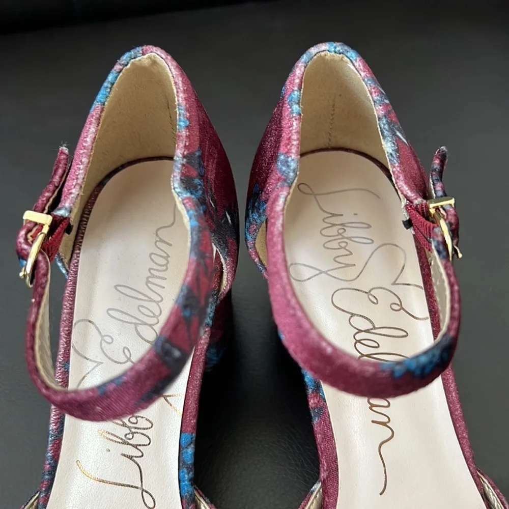 Libby Edelman Velvet Chunky Heels